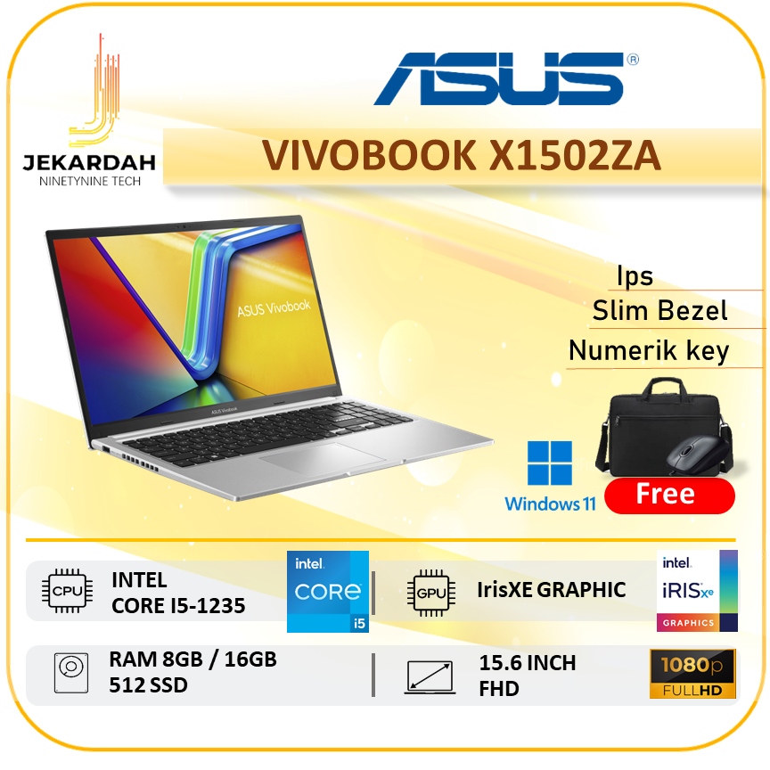 Laptop Asus Vivobook X1502ZA i5 1235 IrisXE 16GB 1TB SSD15.6 Full HD