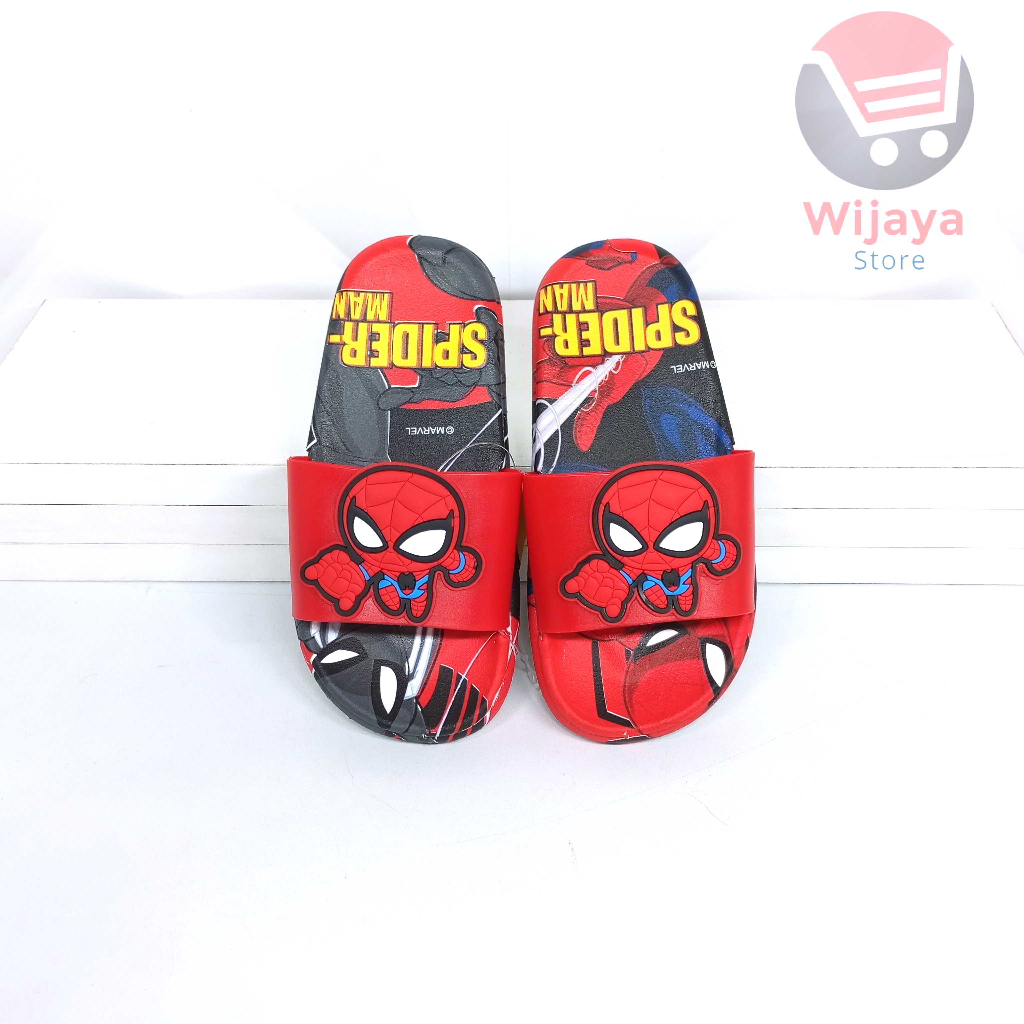 Sandal Anak Laki-laki Motif Spiderman Sandal Karet Anak Cowok Karakter Marvel Superhero Avengers BL 163 Import
