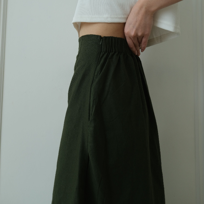 Korra Linen Skirt - Korean Casual Skirt - Rok Polos Wanita - Office Skirt