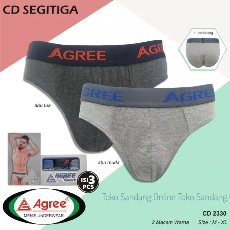 3pcs Celana Dalam Pria/Agree Sport 2330