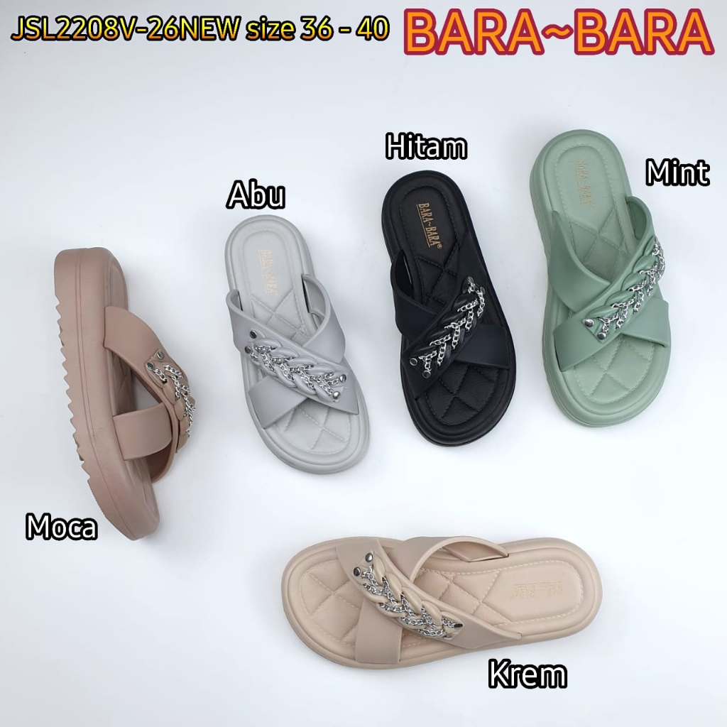 BARA BARA ORIGINAL jelly sandal karet empuk murah wanita selop import barabara cewek JSL2208V-26NEW