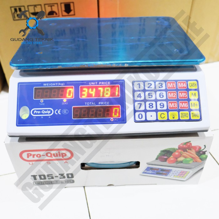 Timbangan Duduk Digital 30Kg TDS30 PROQUIP / Digital Scale Charger Double Display Timbangan Duduk 30 Kg TDS 30 PROQUIP