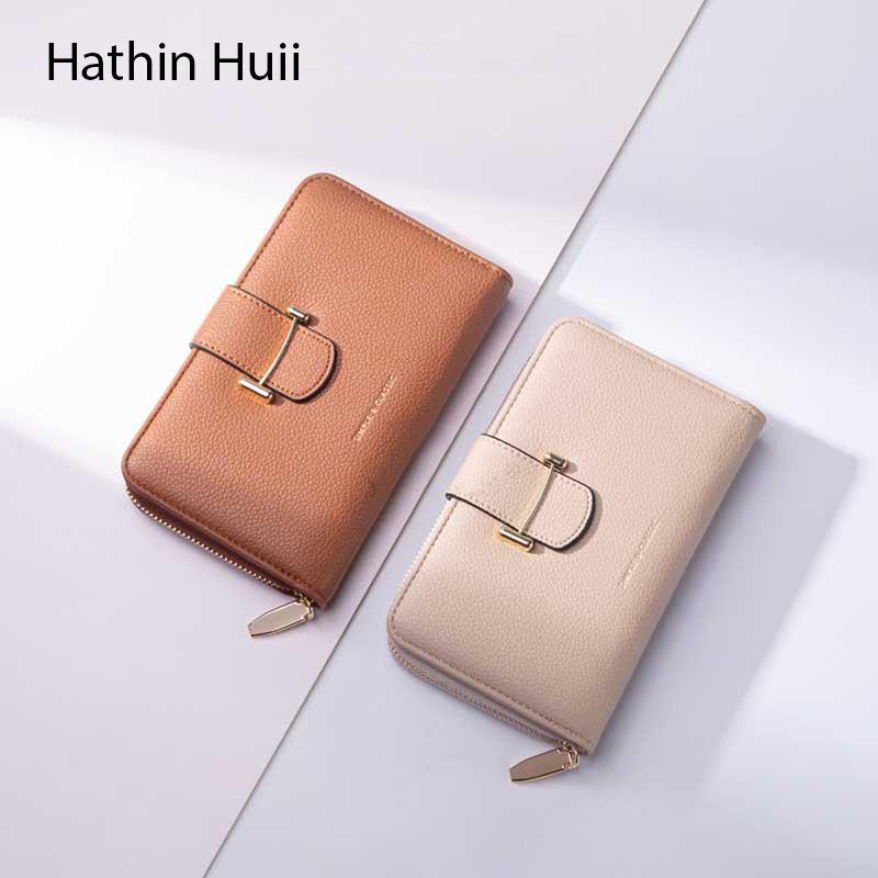 Hathin muii - Dompet panjang impor fashion korea Dompet LipatWanita Lipat Bahan Kulit PU Leather Premium dompet wanitaritsleting