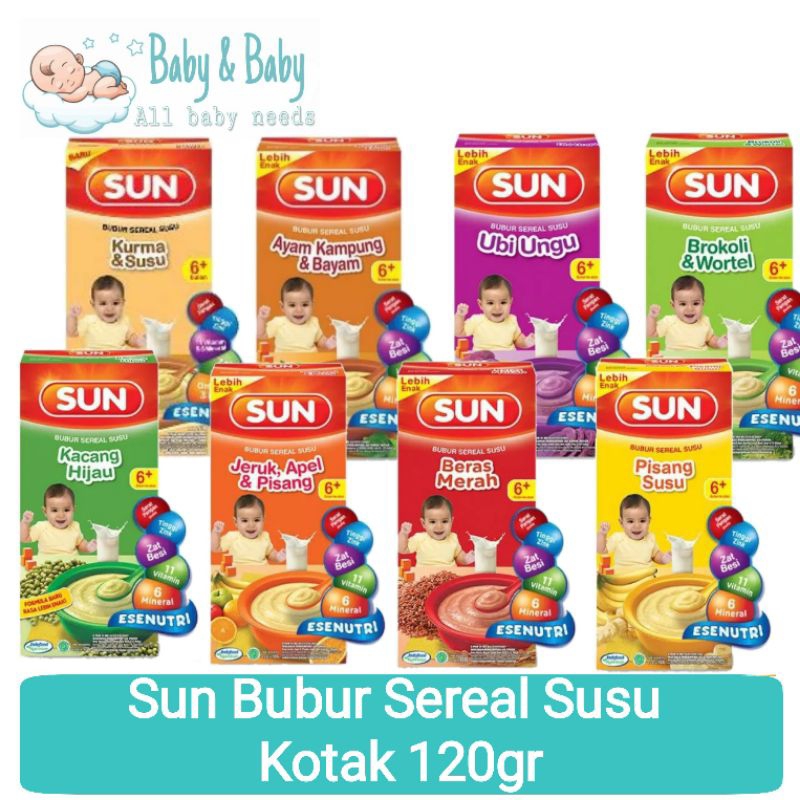 SUN Bubur Sereal Susu Kemasan Kotak 120gr x 1pcs