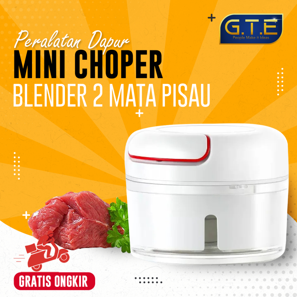 GTE | Mini Food Chopper / Blender Tangan Mini / Speedy blender tangan / Blender Tarik Mini