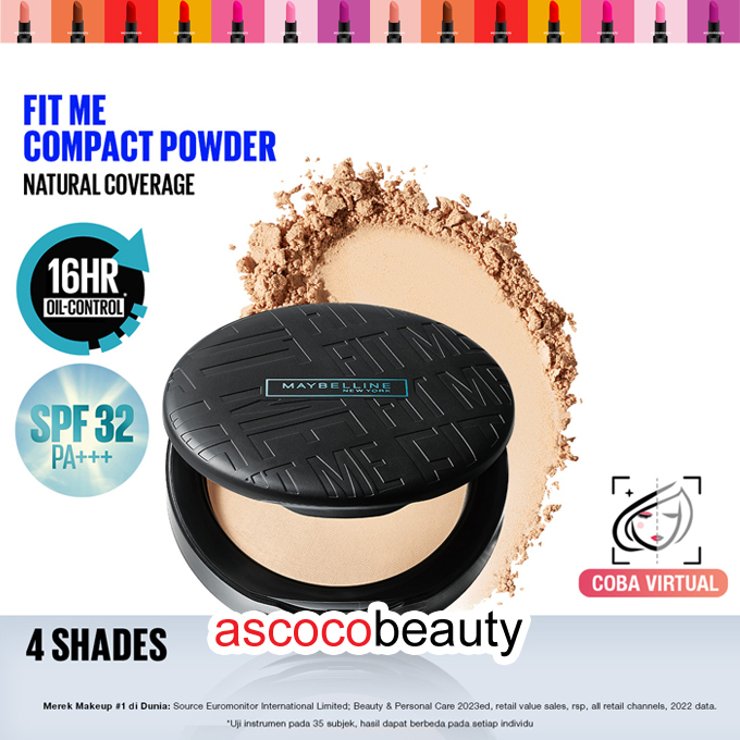 Maybelline [ ED 2025 - 2026 ] Fit Me 12 Hour Oil Control Compact Powder Bedak Padat Pwd  ✰ ascocobeauty ✰