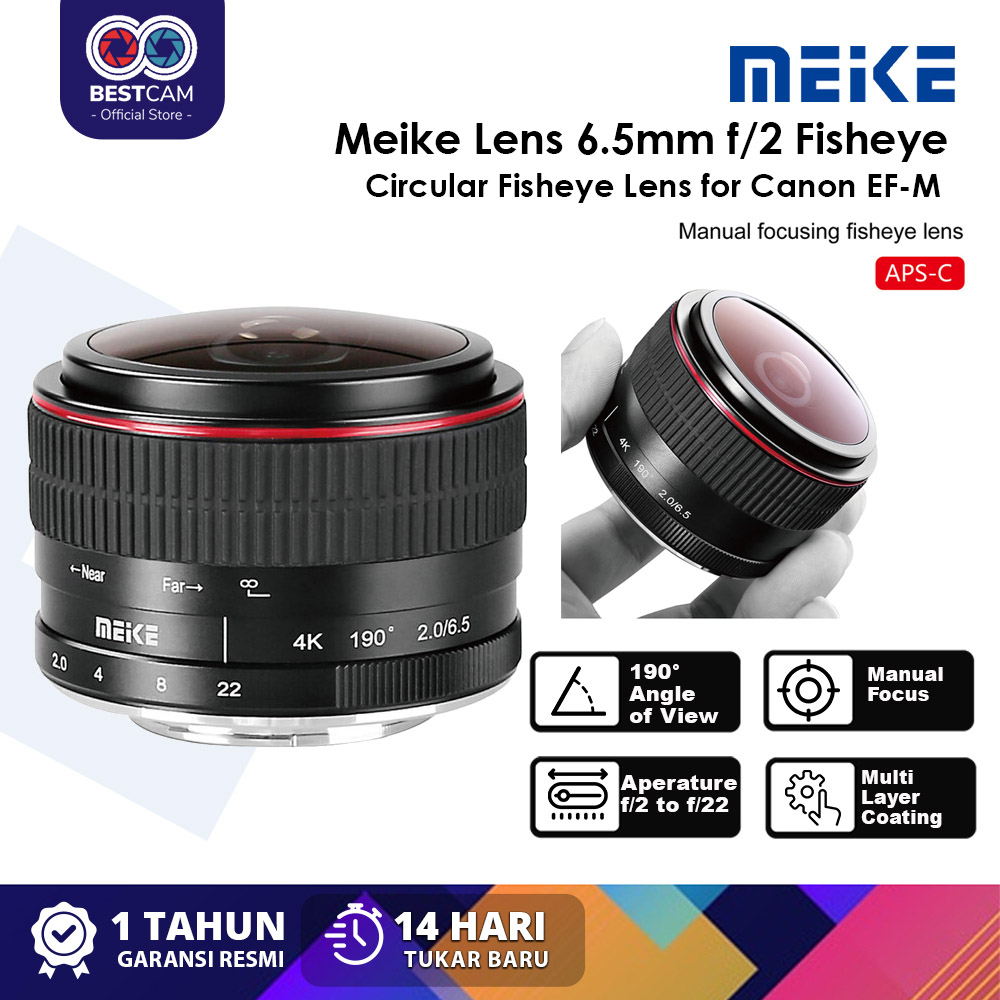 Meike 6.5mm APS-C F2.0 Fish Eye For Fujifilm Canon Mirrorless