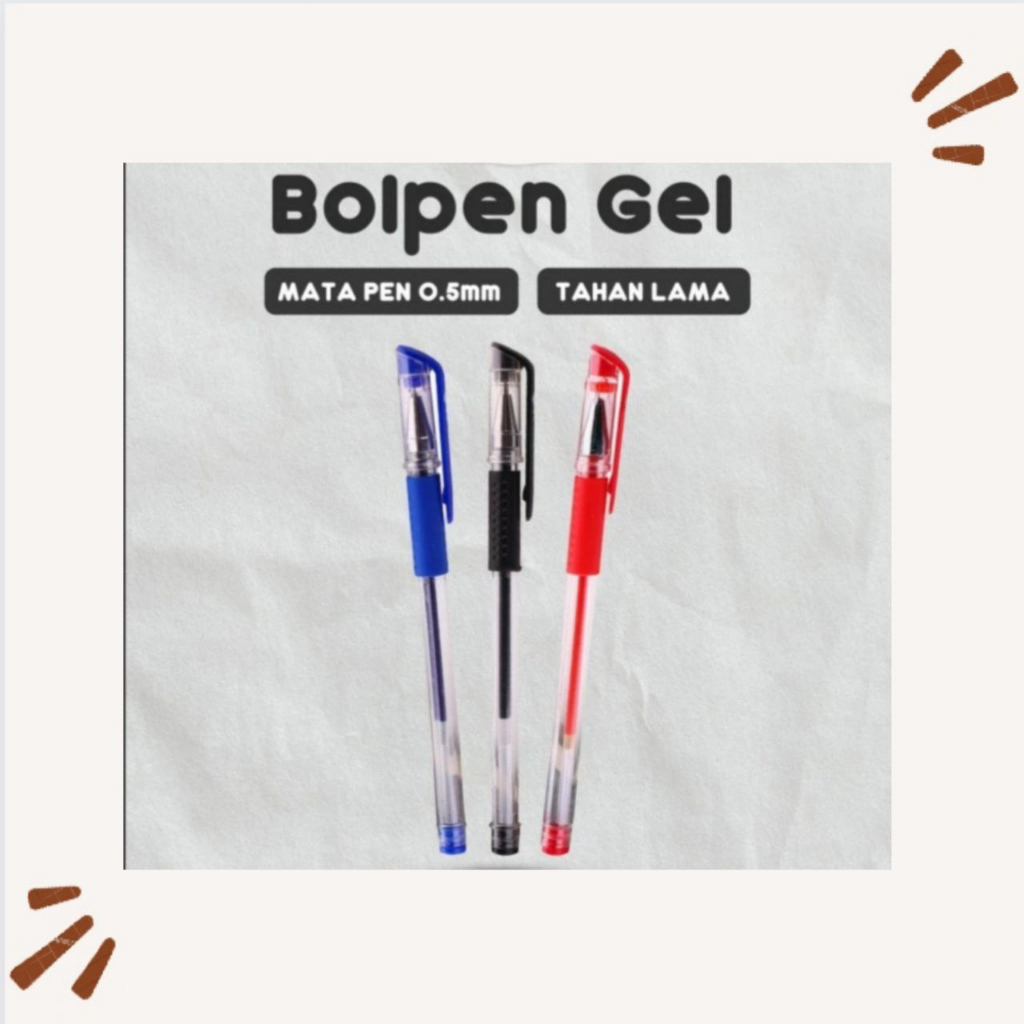 

pulpen gel ink pen bullet tip 0,5mm pena alat tulis warna biru