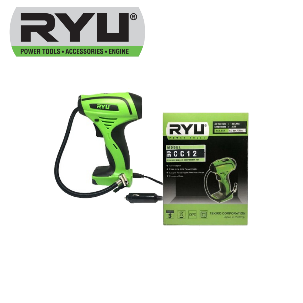RYU Pompa Angin RCC12 Mini Air Compressor 12V Kompresor Ban RCC 12