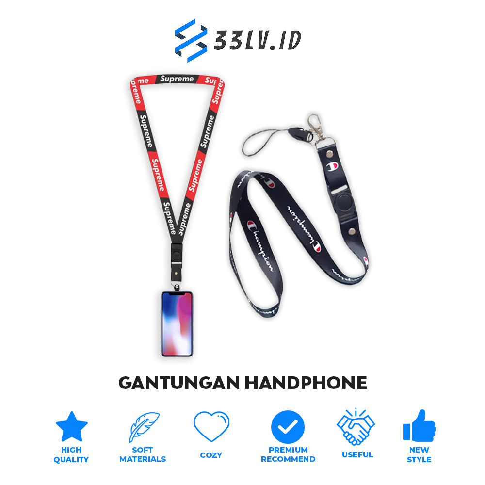 【33LV.ID】(3) TALI GANTUNGAN HANDPHONE MOTIF / GANTUNGAN PONSEL / GANTUNGAN KUNCI / LANYARD / MOBILE