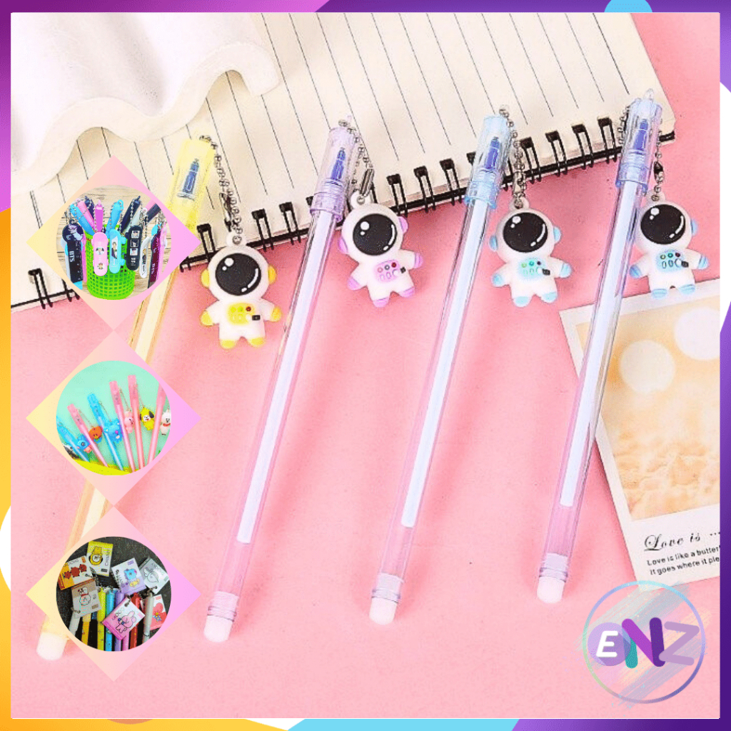 ENZ ®  Pulpen Gel / Pulpen Tinta Cair / Alat Tulis / Perlengkapan Sekolah / Lucu Karakter BTS BT21 Skateboard 1229