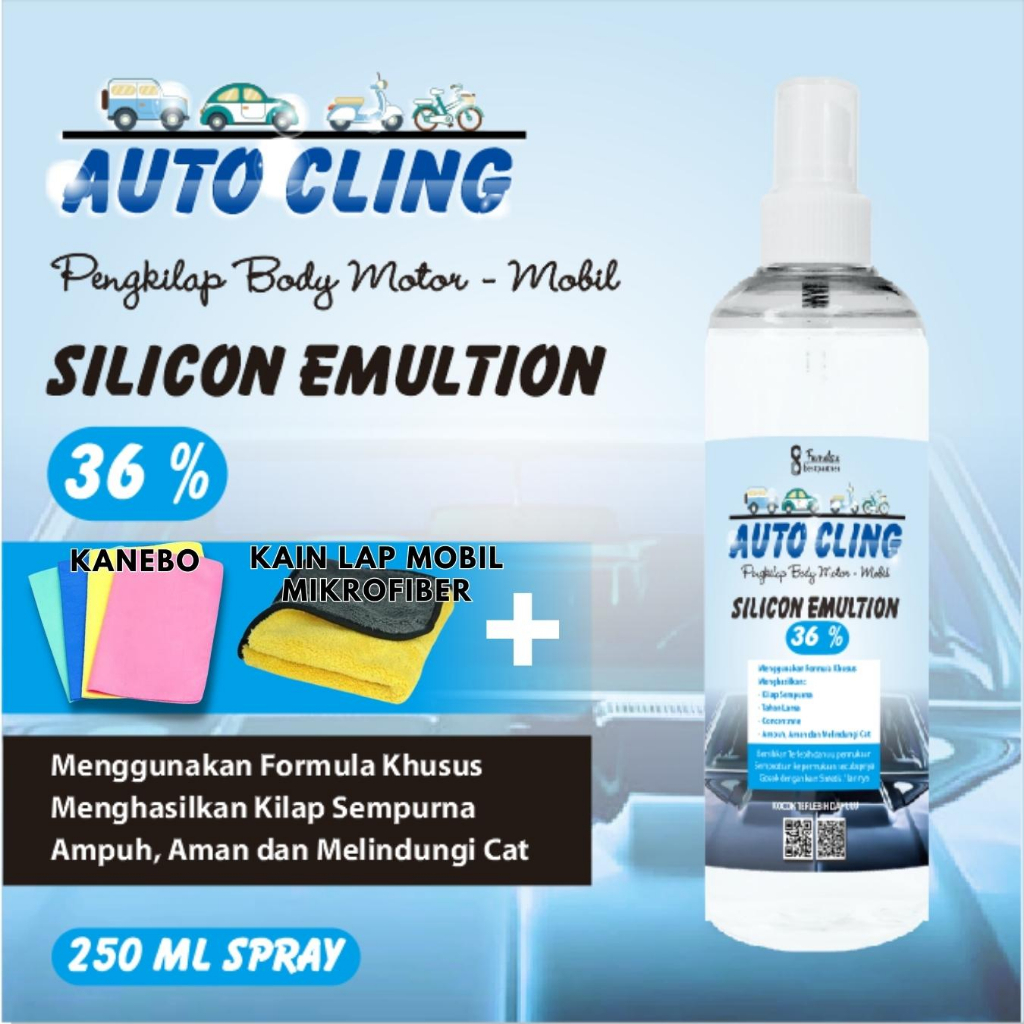 Silicon Emultion 36% Pengkilap Body Motor Mobil Dan Mobil Kemasan 250ml Spray