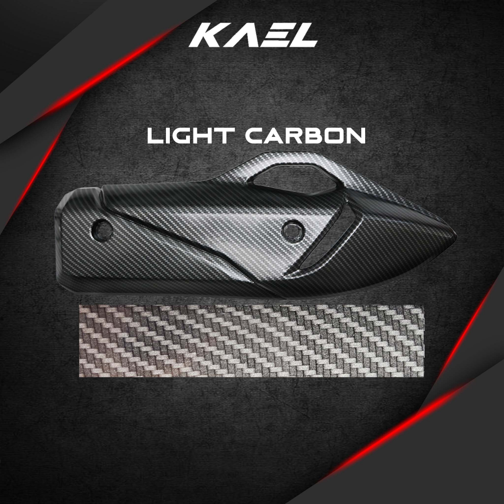 Cover Knalpot Carbon Polos Model Vario 160 New LED / PCX 160 K1Z 2021-2022 Pelindung Tutup Penutup Tameng Kenalpot Muffler Exhaust Premium Black Karbon