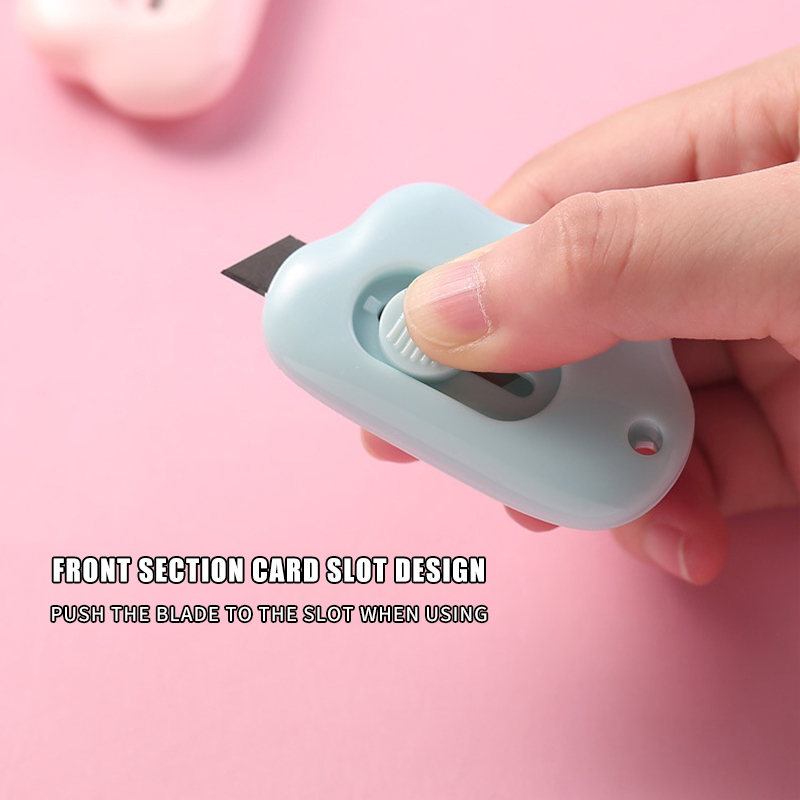 Cutter MIni Motif Awan Papper Cut Mini Viral Karakter Lucu Pisau Cutter Awan Cutter Mini Pembuka Paket