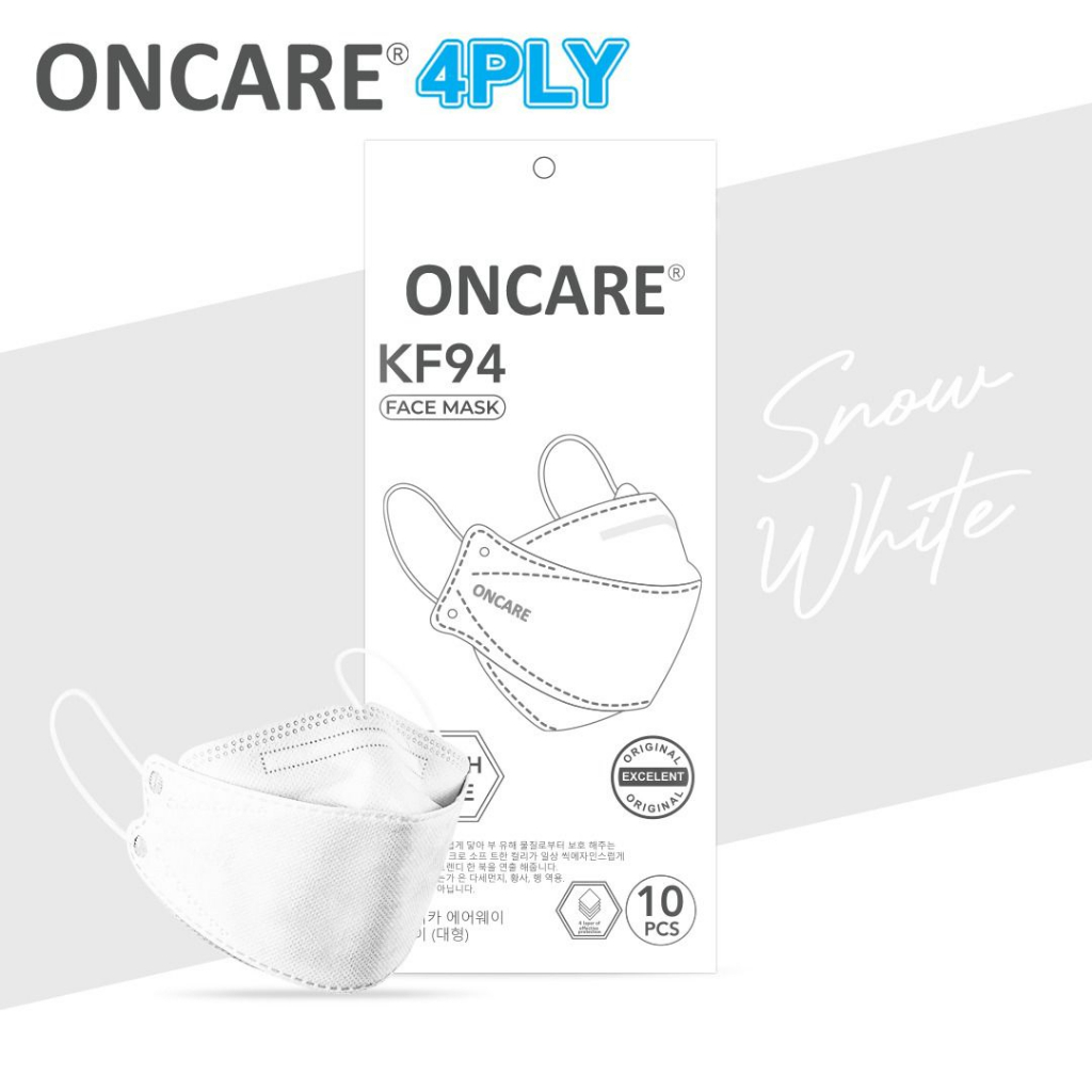 Masker KF94 PREMIUM Oncare Korea Warna Premium 4 ply pack isi 10Pcs