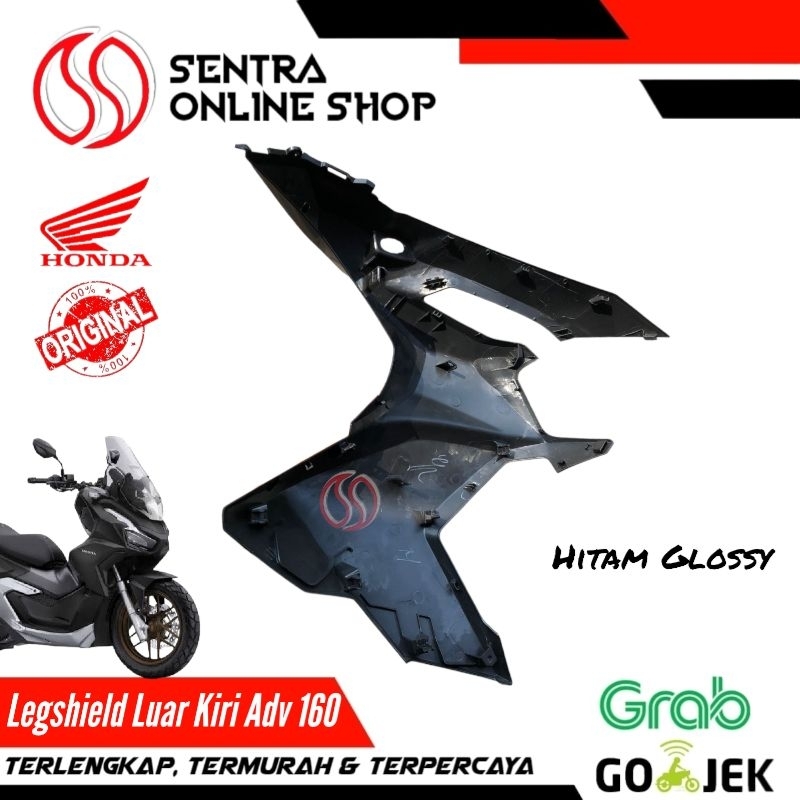 Cover L fr legshield sayap luar kiri adv 160 hitam glossy original