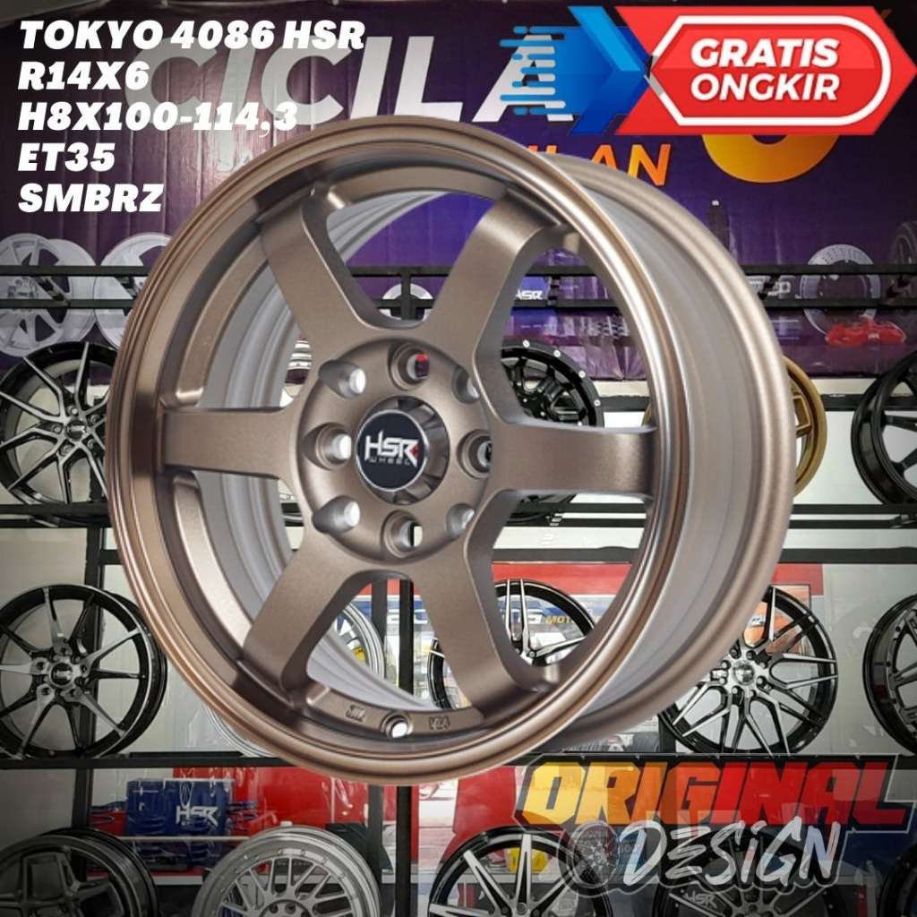 Velg Mobil Murah Ring 14 HSR JDM TE37 R14 Untuk Brio , Jazz , Mirage
