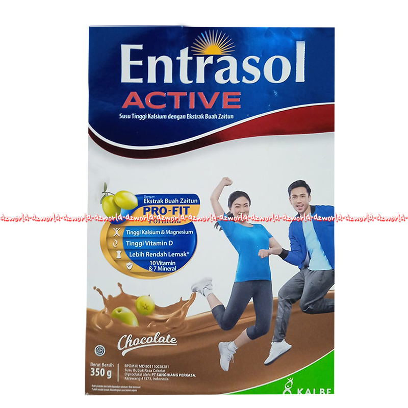 Entrasol Active Pro-fit Profit 350gr Rasa Chooclate Susu Kalsium Untuk Remaja Rasa Coklat Ekstrak Buah Zaitun Entrasoll Aktif 350 gram,