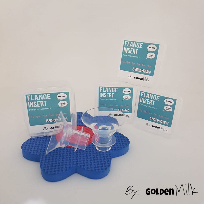 Golden Milk Silicone Flange Insert - Selipan Corong Pompa asi / spectra / perlengkapan busui/ sparepart pompa asi / silicone / flange insert / kinmade / kinmade flange insert / flange bening / bening / 13mm / 15mm / 17mm / 19mm / 21mm