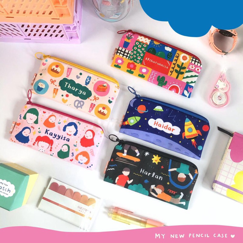 

Pencil Case Free Custom Nama Gift Spesial Kado Anak Box Ummu Haidar