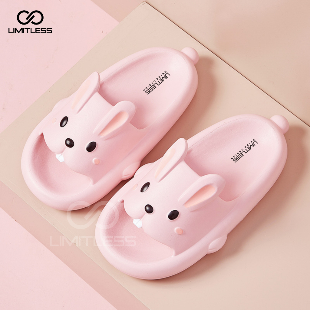 Sandal Kelinci Rabbit Anak Perempuan Terbaru 2023 Korean Style Sendal Bunny Anak Cewek Indoor Outdoor Empuk Lucu