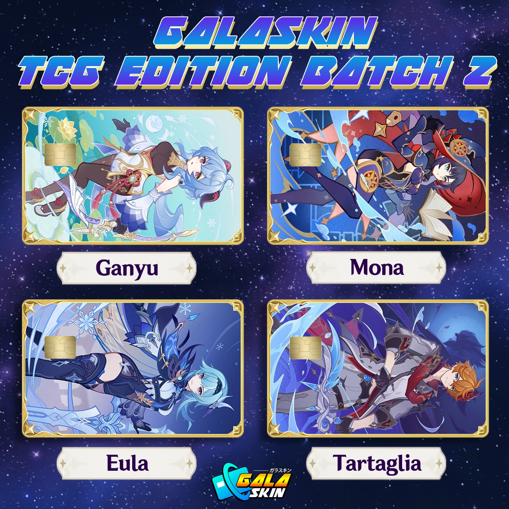 Stiker Sticker Skin Kartu Atm Genshin Impact Tartaglia Ganyu Eula Mona TCG Special Hologram AR | GAL