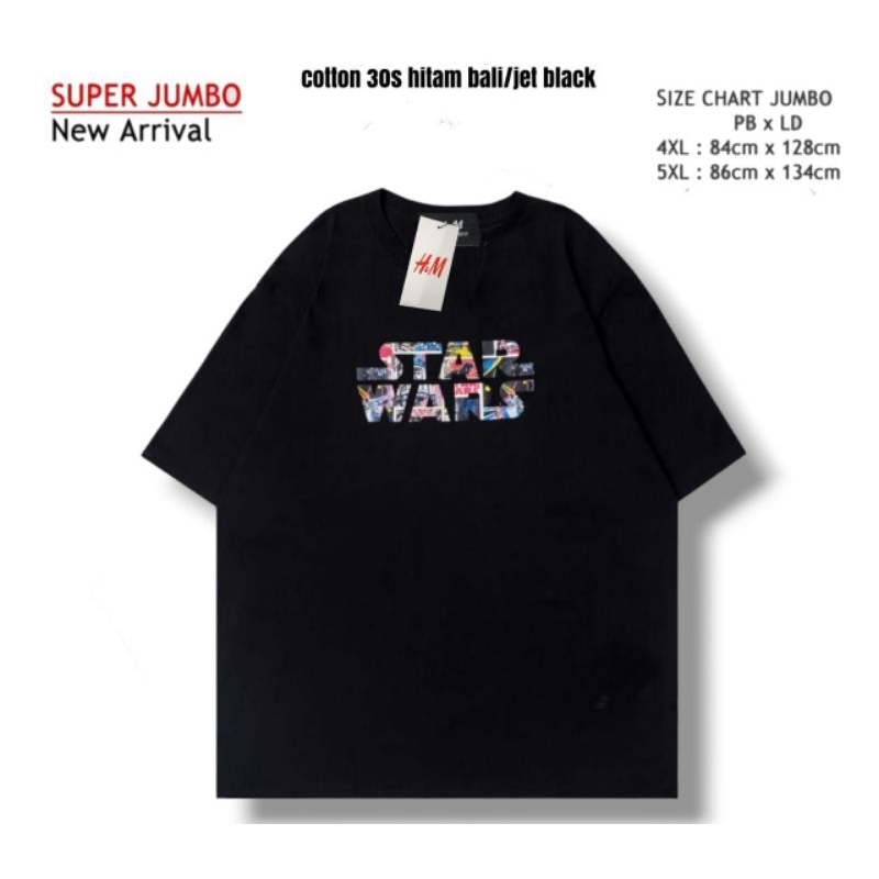 KAOS JUMBO SIZE 4XL/5XL STARWARS H&amp;M