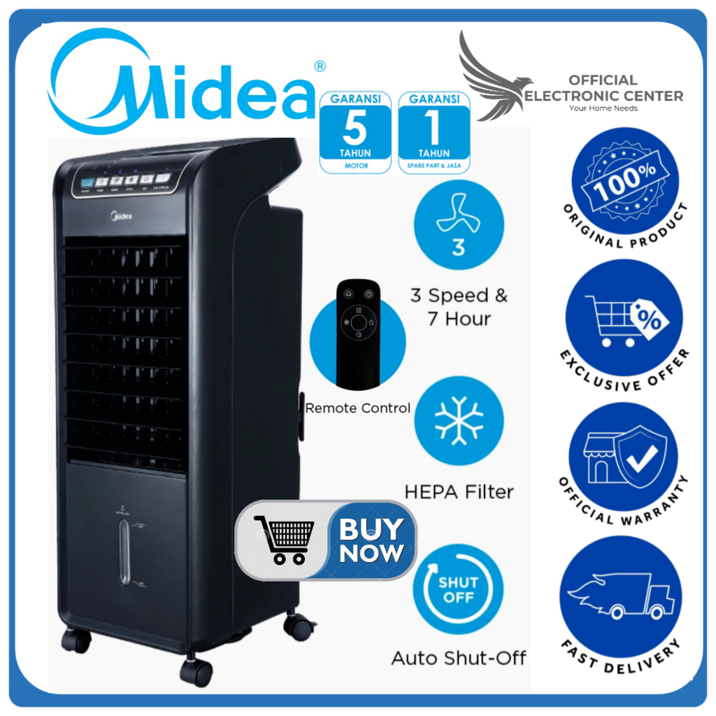 AIR COOLER MIDEA 6L AC100A AC100-A AC 100A HEPA FILTER MIDEA AIR COOLER LOW WATT