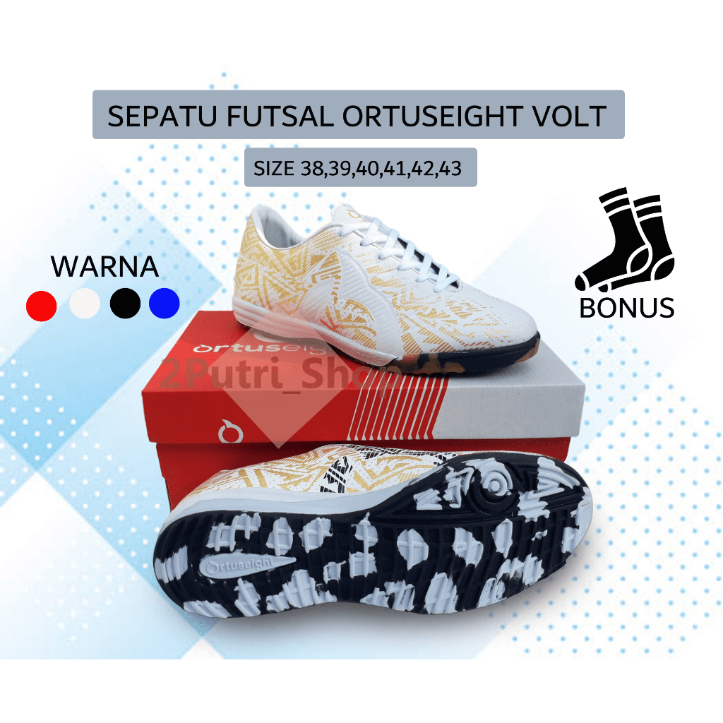 PROMO TERBARU.. Sepatu Futsal Ortuseight Volt Batik Terbaru Junior/Dewasa/Cewek/Cowok/Free KaosKaki 