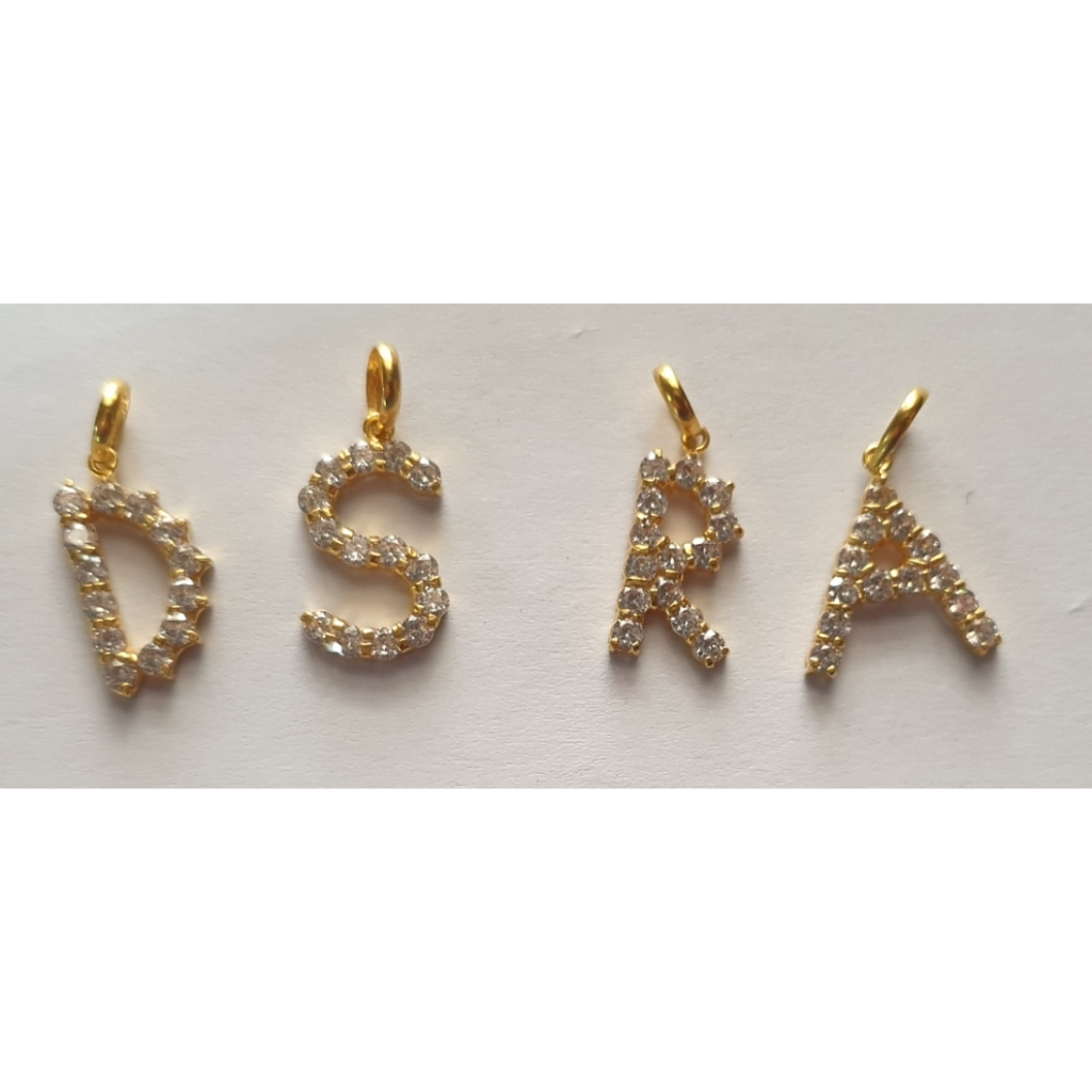 aksesoris emas muda liontin huruf - 1gr