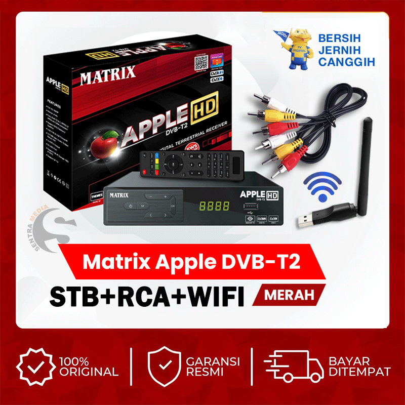 Set Top Box TV Digital MATRIX MERAH Receiver TV Digital DVB T2 GARANSI RESMI !!