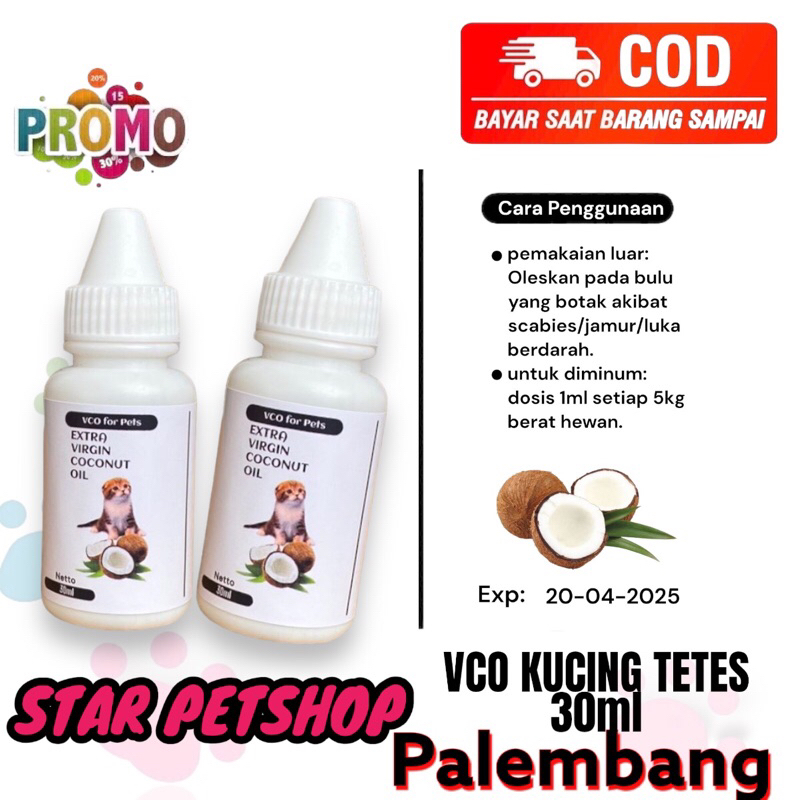 Minyak VCO KUCING untuk kesehatan bulu kucing dan mengobati scabies dan jamur pada kucing 30ml