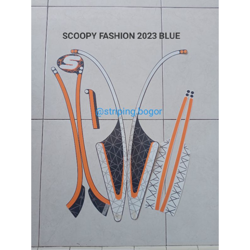 Striping Stiker Motor Honda Scoopy Fashion 2023 Blue