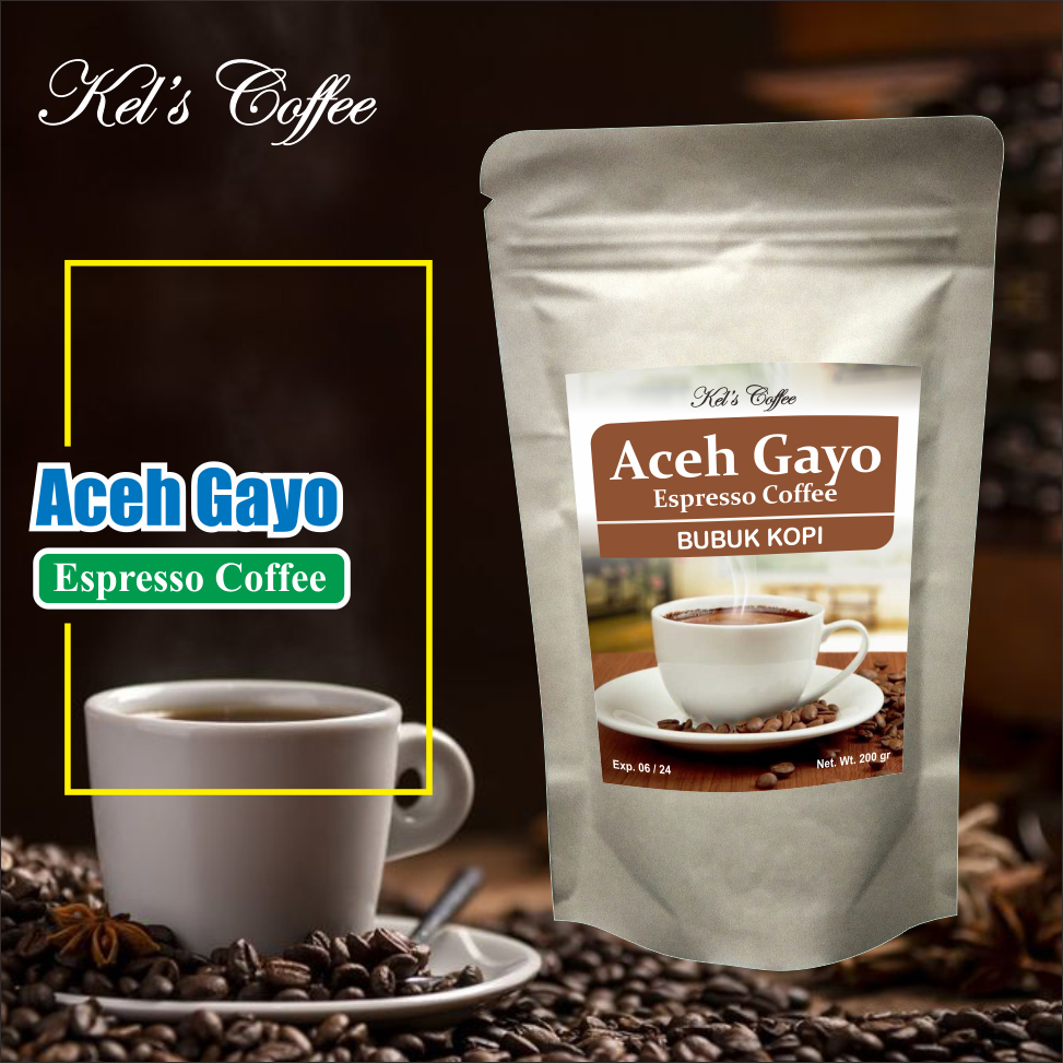 Kopi Bubuk ACEH GAYO 200gr Arabica Robusta Mix Fresh Roast