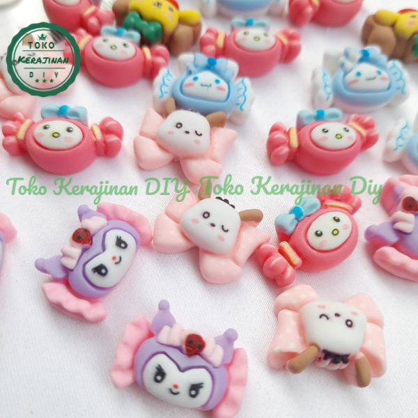 (5 Pcs) Clay Resin Tempel Pastel Terbaru Lucu