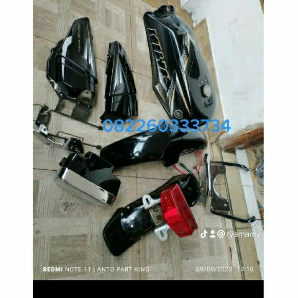 tengki set, tengki, spakbor depan belakang, box accu saja ori copotan rx king peredam 2007