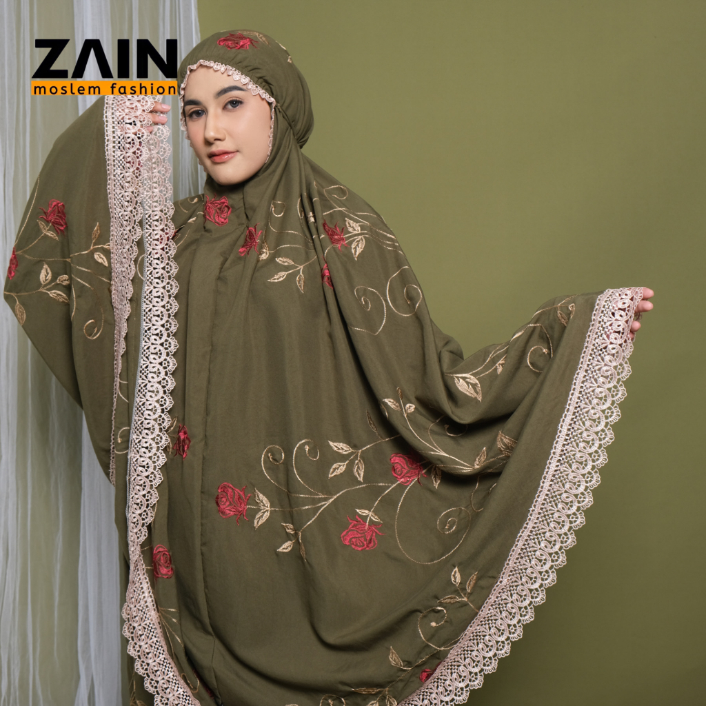 ZAIN - Mukena Dewasa Katun Premium Bordir Rose Mewah Exlusive