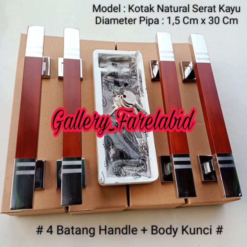 Handle Pintu Rumah Stainless Steel 60 Cm Set Kunci Gagang Pintu Minimalis 45 Cm Pegangan Tarikan Pintu Kupu Tarung 33 Cm