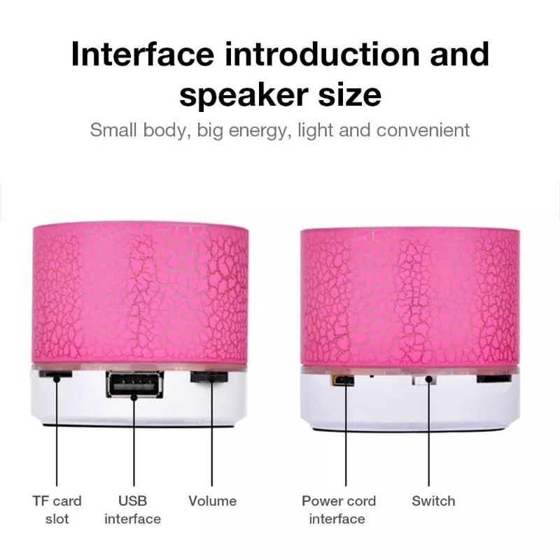 Speaker Bluetooth CRECK effect ( motif retak ) mini s-10 lampu LED super bass