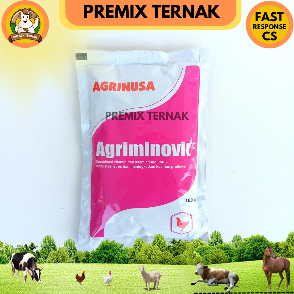 AGRIMINOVIT 100 gr - Multivitamin Asam Amino Untuk Hewan Ternak