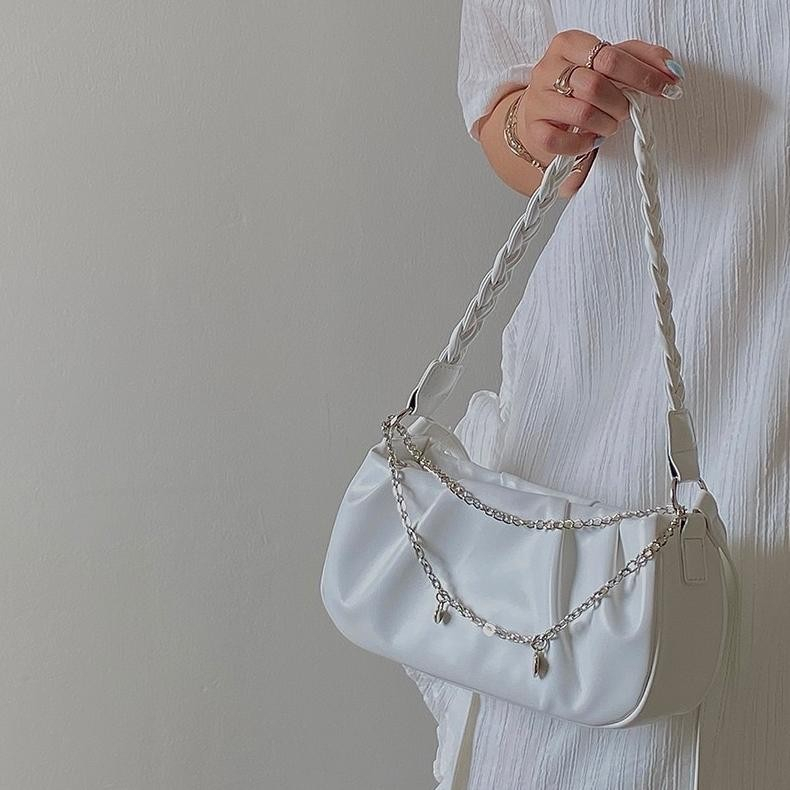 Tas Selempang Wanita Tas Cewek Rantai Woven Strap Shoulder Bag JS2 492