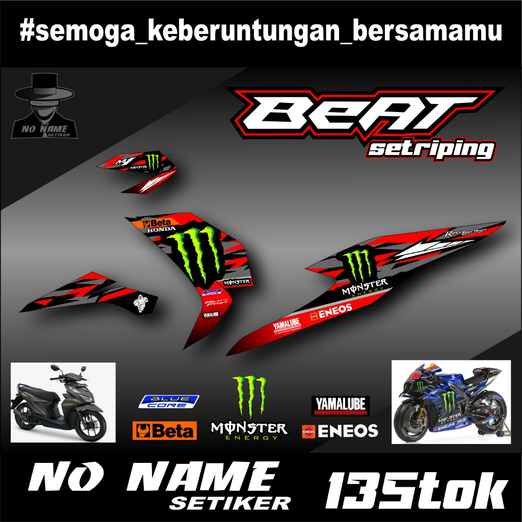 Stiker striping Beat deluxe New 2020 2021 variasi moto GP (135tok) List Variasi sticker