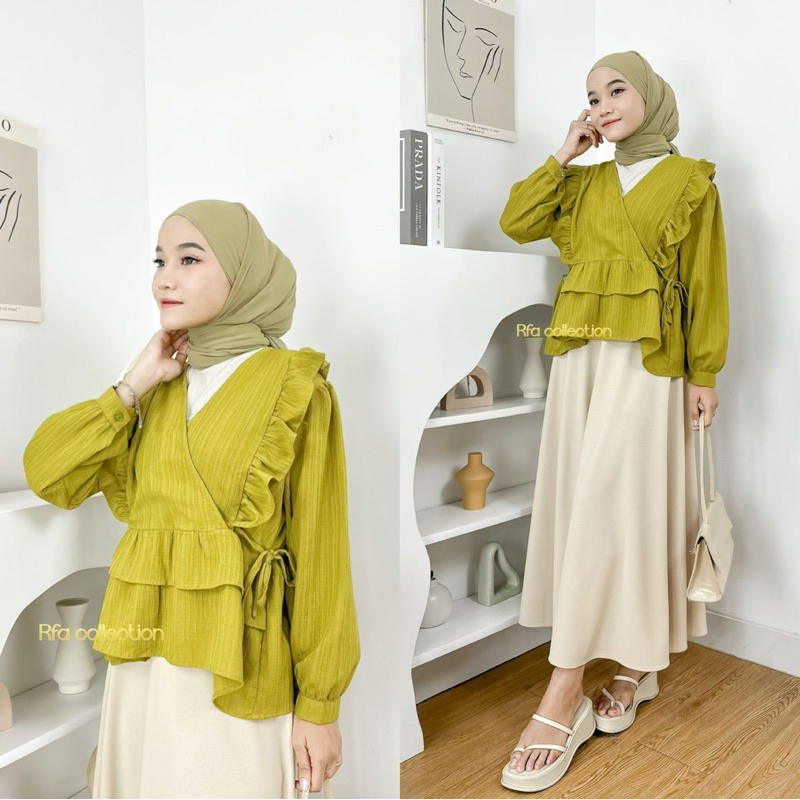ATASAN KEMEJA WANITA THALIA BLOUSE TERBARU BAHAN BABY CRUSH PREMIUM SOFT