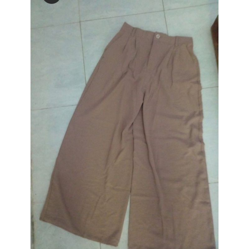 kulot crincle warna coksu cream muda highwaist no brand preloved