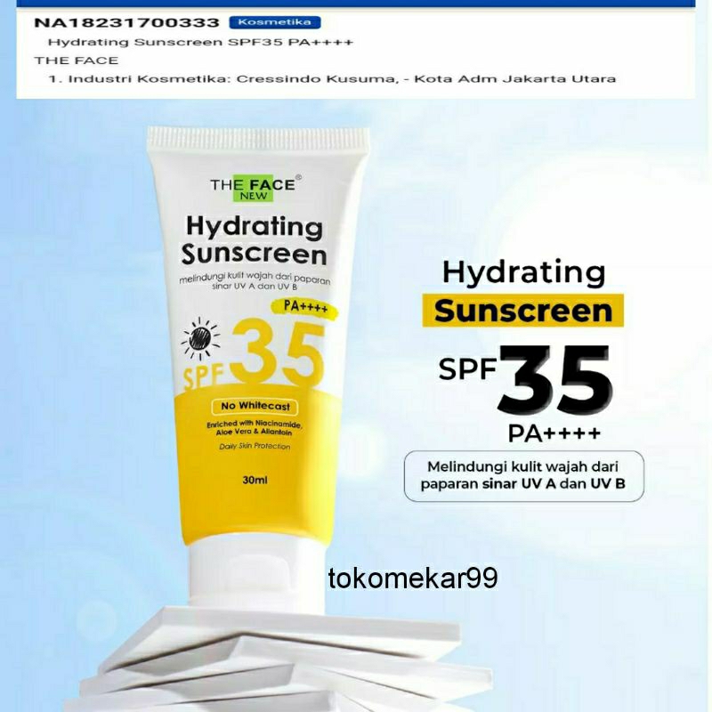 THE FACE HYDRATING SUNSCREEN SPF 35 BPOM