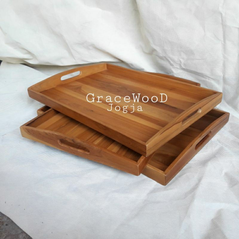 

Teak Serving Tray Nampan Kayu Jati Classic Modern