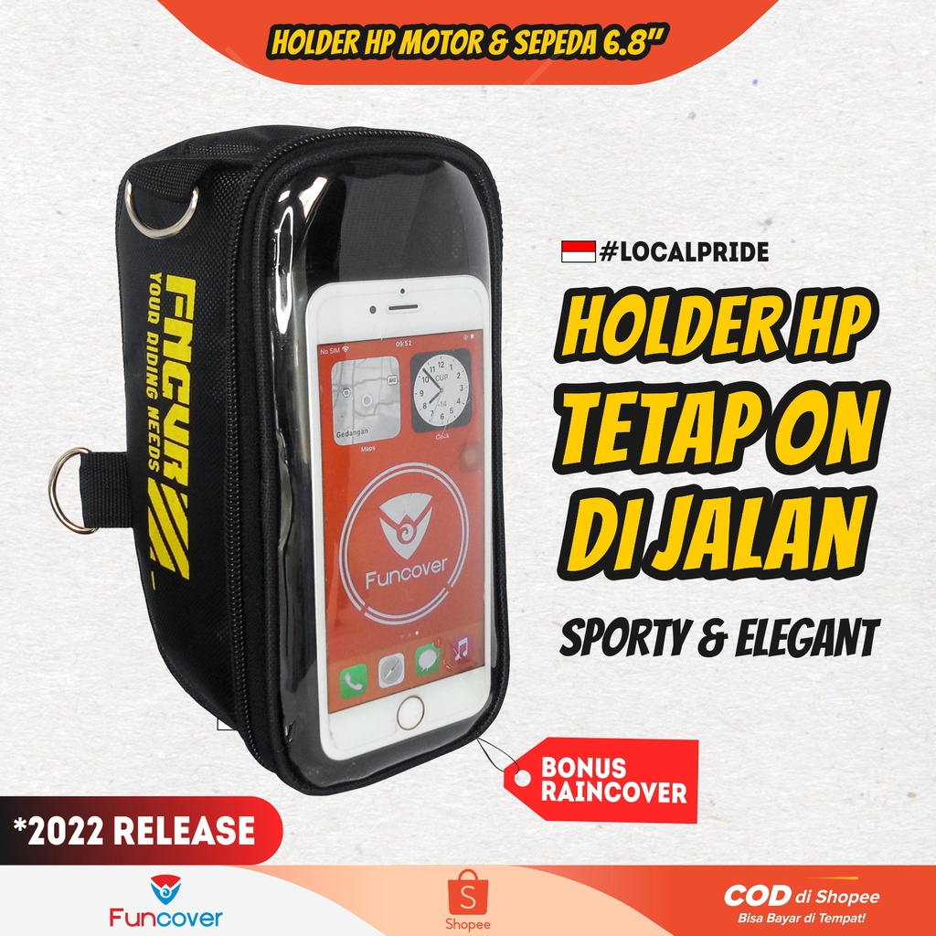 TAS STAND HOLDER WATERPROOF TEMPAT HP MOTOR DAN SEPEDA GOJEK GRAB OJEK