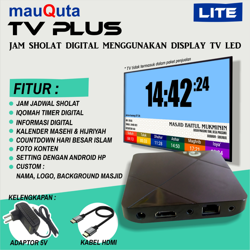 MauQuta TV Plus Jadwal Sholat Digital TV