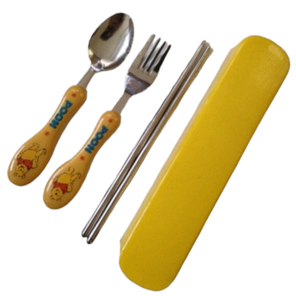 Sendok Set Anak Stainless Steel Alat Makan Sendok Garpu Sumpit Anti Karat/set Peralatan makan | sovenir lucu