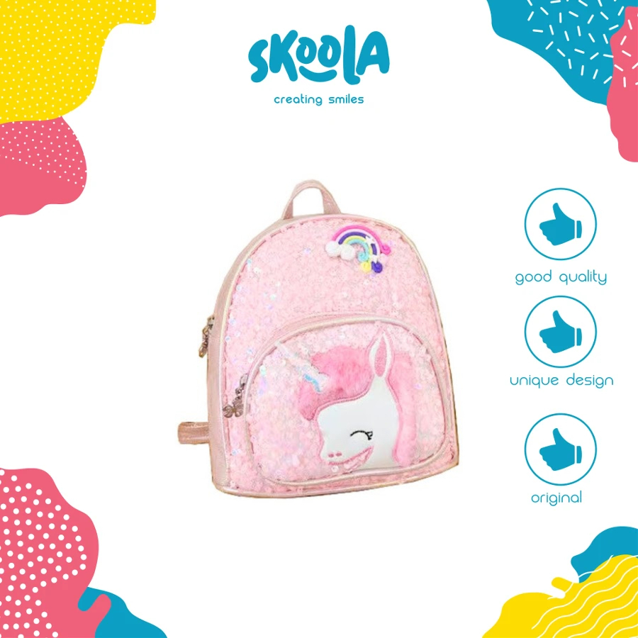 Skoola Tas Anak Perempuan PAUD Remaja Ransel Unicorn Mermaid - Moni